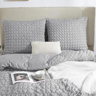 Pościel marszczona CREASY 160x200 jednobarwna szara