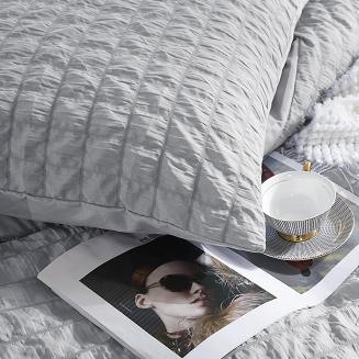 Pościel marszczona CREASY 160x200 jednobarwna szara