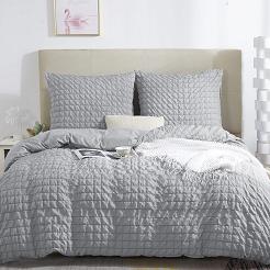 Pościel marszczona CREASY 160x200 jednobarwna szara