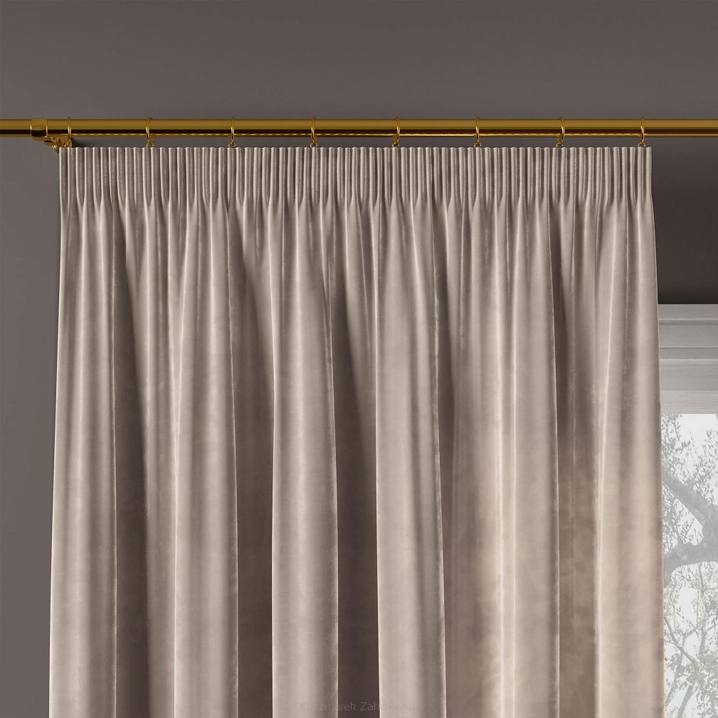 Zasłona gotowa na taśmie VELVI 140x250 szarobeżowa