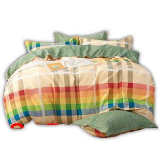 Pościel satynowa 200x220 wzór wesoła krata