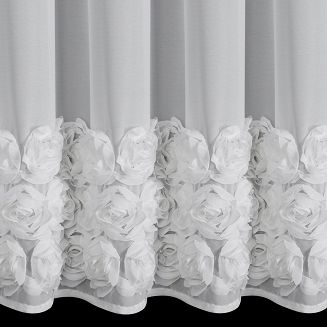Zasłona gotowa na taśmie ROSES 300x120 Eva Minge Eurofirany biały