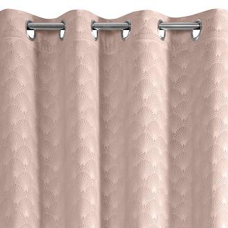 Zasłona gotowa na przelotkach JULIA 140x250 Eurofirany pudrowy