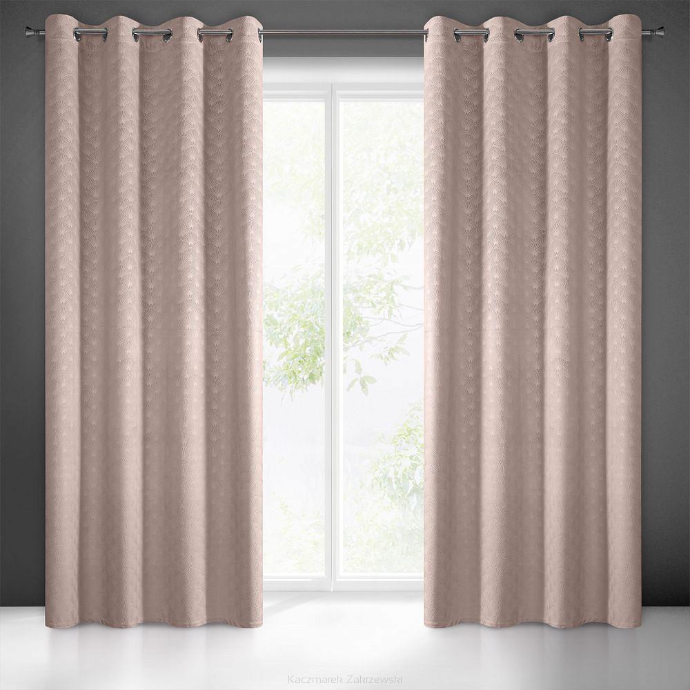 Zasłona gotowa na przelotkach JULIA 140x250 Eurofirany pudrowy