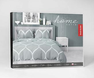 Pościel satynowa 160x200 Detexpol miętowa turkusowa w geometryczne łuki