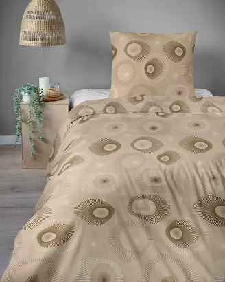 Pościel satynowa Home Satin 140x200 beżowa fantazyjna geometria