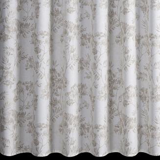 Zasłona gotowa na szelkach wodoodporna GARDEN 155x200 ogrodowa kremowa w beżowe gałązki