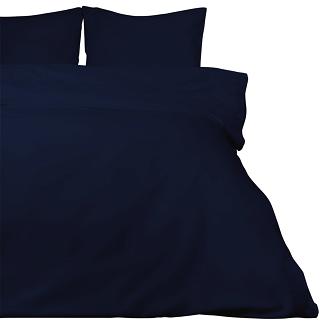 Pościel satyna bawełniana 160x200 jednobarwna ciemnogranatowa