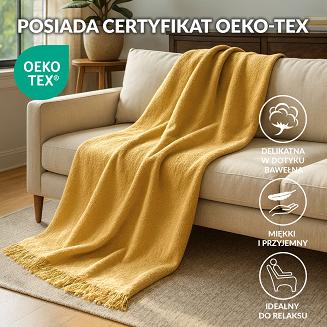 Koc T Bawełniany/BA866/150x200 musztarda