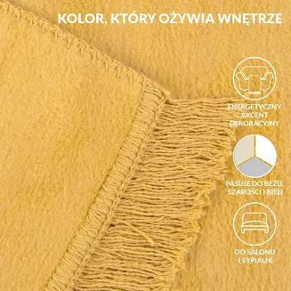 Koc T Bawełniany/BA866/150x200 musztarda