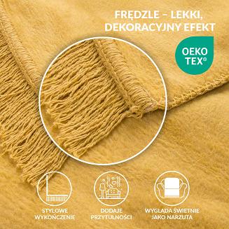 Koc T Bawełniany/BA866/150x200 musztarda