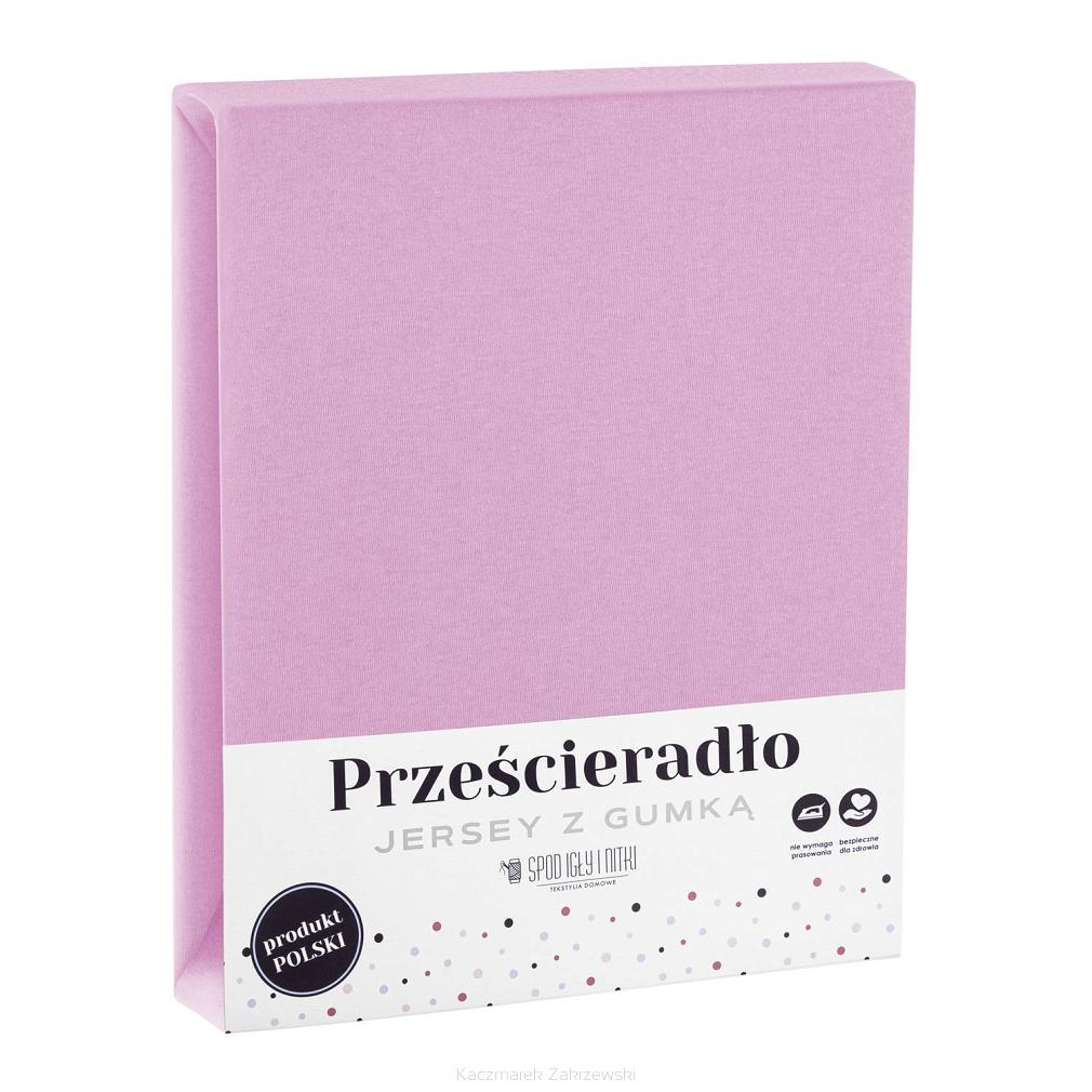 Prześcieradło jersey z gumką 180x200 wrzosowe
