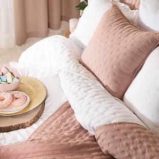 Narzuta dekoracyjna z falbaną WERONA 170x210 biała