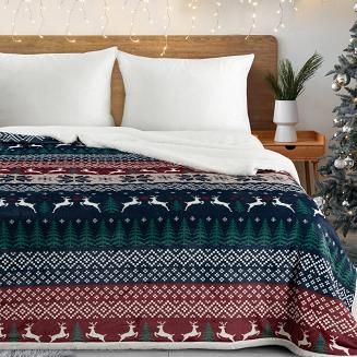 Koc świąteczny KOC24 150x200 Eurofirany granatowy