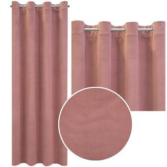 Zasłona gotowa na przelotkach MILO 140x250 Eurofirany ciemnoróżowa