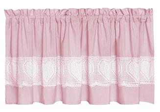 Firana gotowa zazdrostka LACE 90x150 pudrowa z koronką