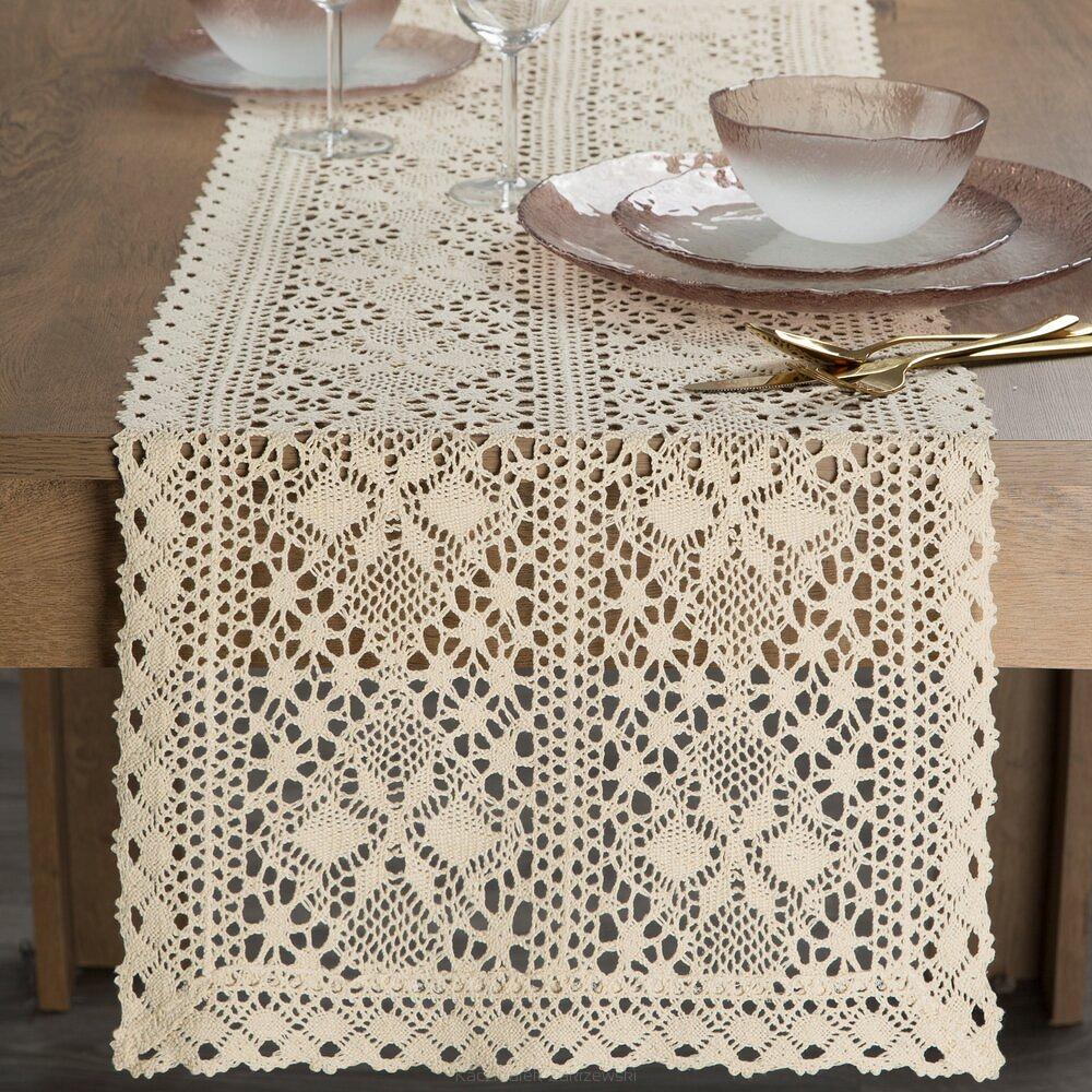 Obrus dekoracyjny MARY 40x140 Eurofirany jasnobeżowy