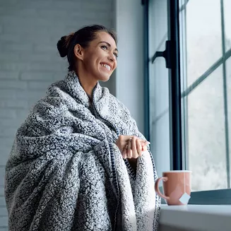 Koc narzuta KOALA 170x210 Eurofirany granatowy baranek