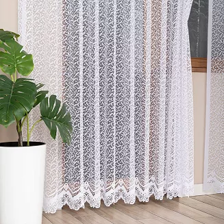 Firanka żakardowa gotowa na żabki BOGUMIŁA 300x250 biała