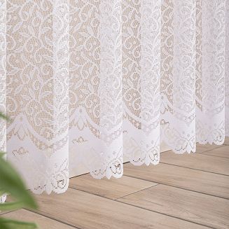 Firanka żakardowa gotowa na żabki BOGUMIŁA 300x250 biała