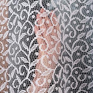 Firanka żakardowa gotowa na żabki BOGUMIŁA 300x250 biała