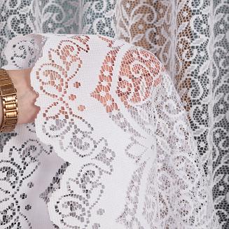 Firanka żakardowa gotowa na żabki BOGUMIŁA 300x250 biała