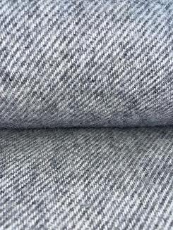 Koc wełniany z frędzlami 150x200 DIAGONAL wełna nowozelandzka grafit