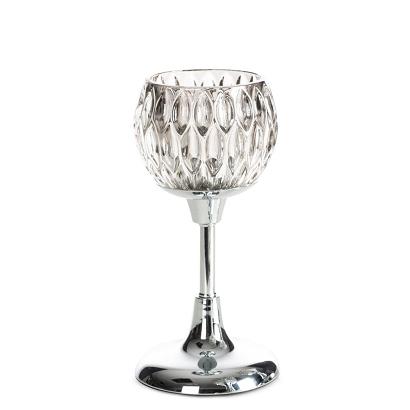 Świecznik dekoracyjny ZARIA 11x22 Eurofirany srebrny kielich na smukłej nóżce