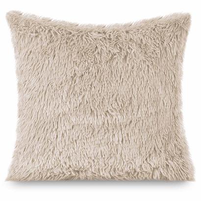 Poszewka dekoracyjna YETI 40x40 włochacz o strukturze futra jasnobeżowa