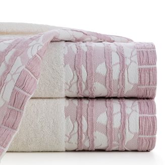 Ręcznik bawełniany ROSSI 50x90 Eurofirany kremowy różowy