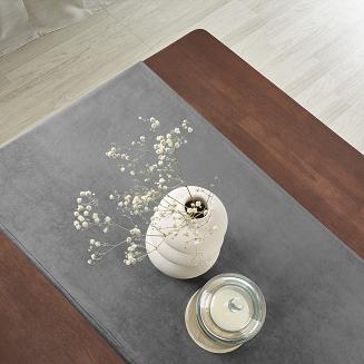 Bieżnik dekoracyjny SOFT 60x120 welurowy popielaty