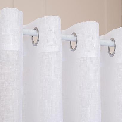 Firana gotowa na przelotkach NALA 400x250 biała gładka