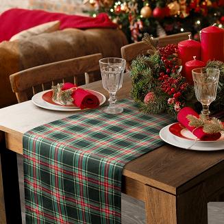 Obrus świąteczny AURORA 40x140 Eurofirany czerwony