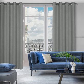 Zasłona gotowa na przelotkach LIDIA 140x250 Eurofirany szary