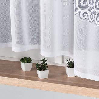 Firanka żakardowa gotowa na żabki DANIELA 300x170 biała