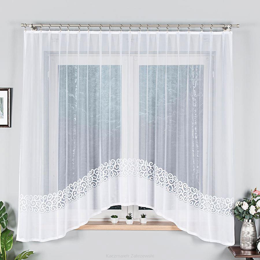 Firanka żakardowa gotowa na żabki DANIELA 300x170 biała