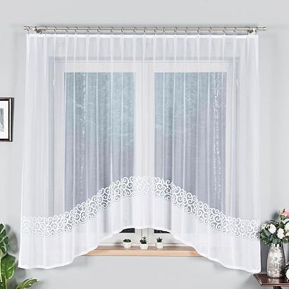 Firanka żakardowa gotowa na żabki DANIELA 300x170 biała