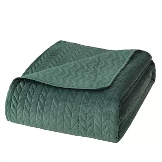 Narzuta dekoracyjna MOXIE 240x260 velvet butelkowa zieleń