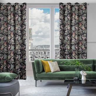 Zasłona gotowa na przelotkach BECKY 140x250 Eurofirany czarny