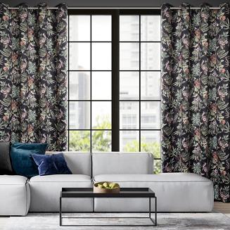 Zasłona gotowa na przelotkach BECKY 140x250 Eurofirany czarny