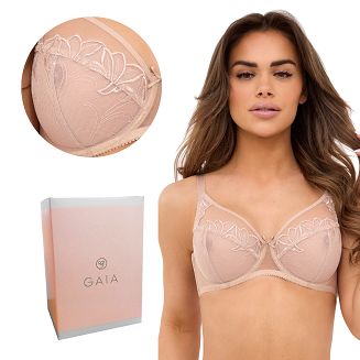 Biustonosz z haftem Soft Ariela 037 miękki beżowy