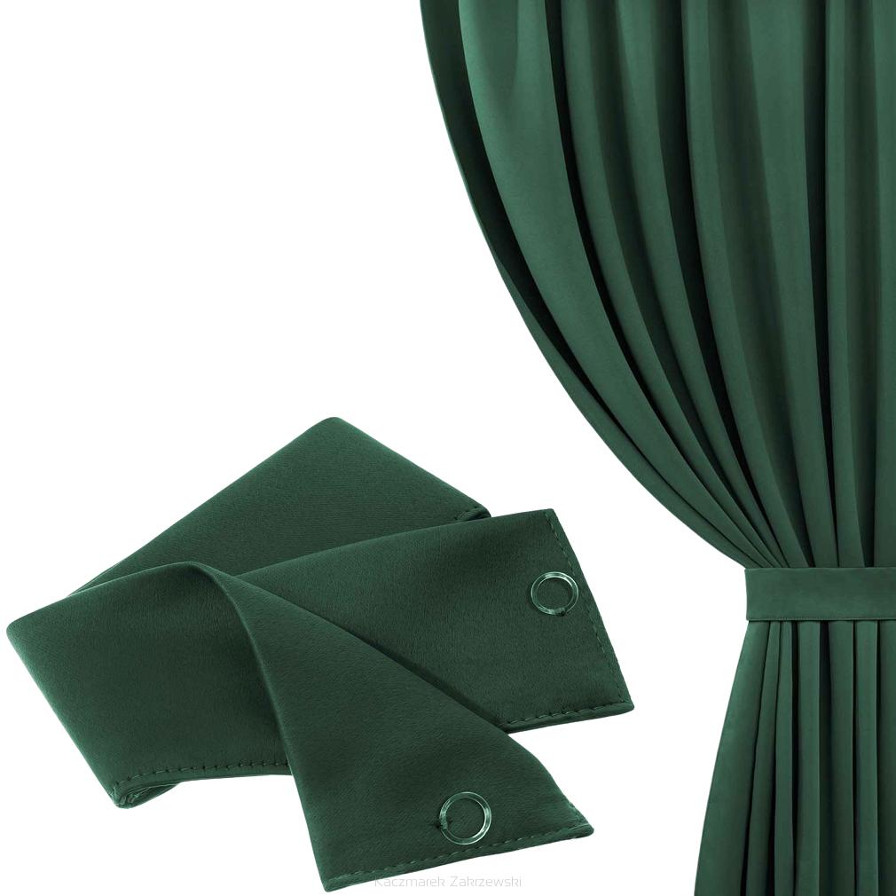 Szarfa do zasłony Hold 8x140 welurowa butelkowa zieleń