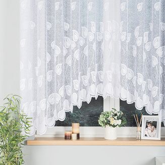 Firanka żakardowa gotowa na żabki NORA 300x160 biała