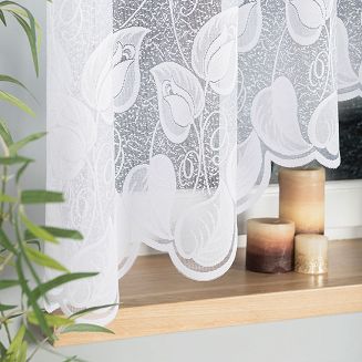 Firanka żakardowa gotowa na żabki NORA 300x160 biała