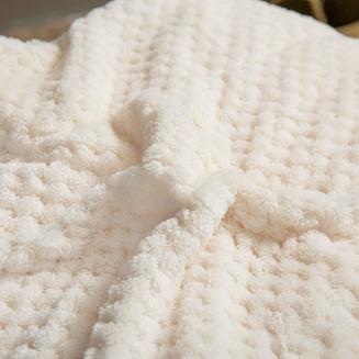 Koc narzuta Sherpa 150x200 kremowy biały dwustronny baranek