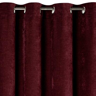 Zasłona gotowa na przelotkach VANI 140x250 Eurofirany bordowa gładka szenilowa