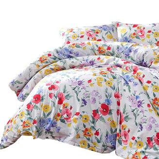 Pościel bawełniana COTTONLOVE 220x200 biała kolorowe polne kwiaty