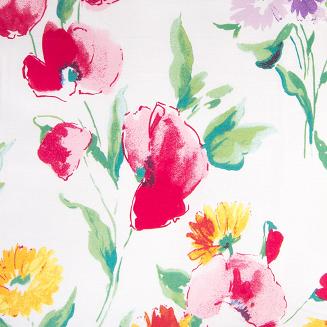 Pościel bawełniana COTTONLOVE 220x200 biała kolorowe polne kwiaty