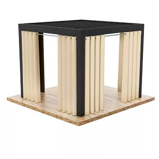 Zasłona gotowa na przelotkach GARDENIA 140x180 wodoodporna ogrodowa ciemnokremowa