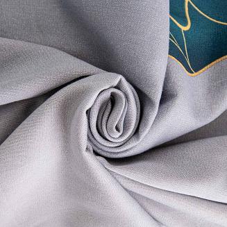 Pościel satyna bawełniana SATYNLOVE 140x200 szara w turkusowe złote liście